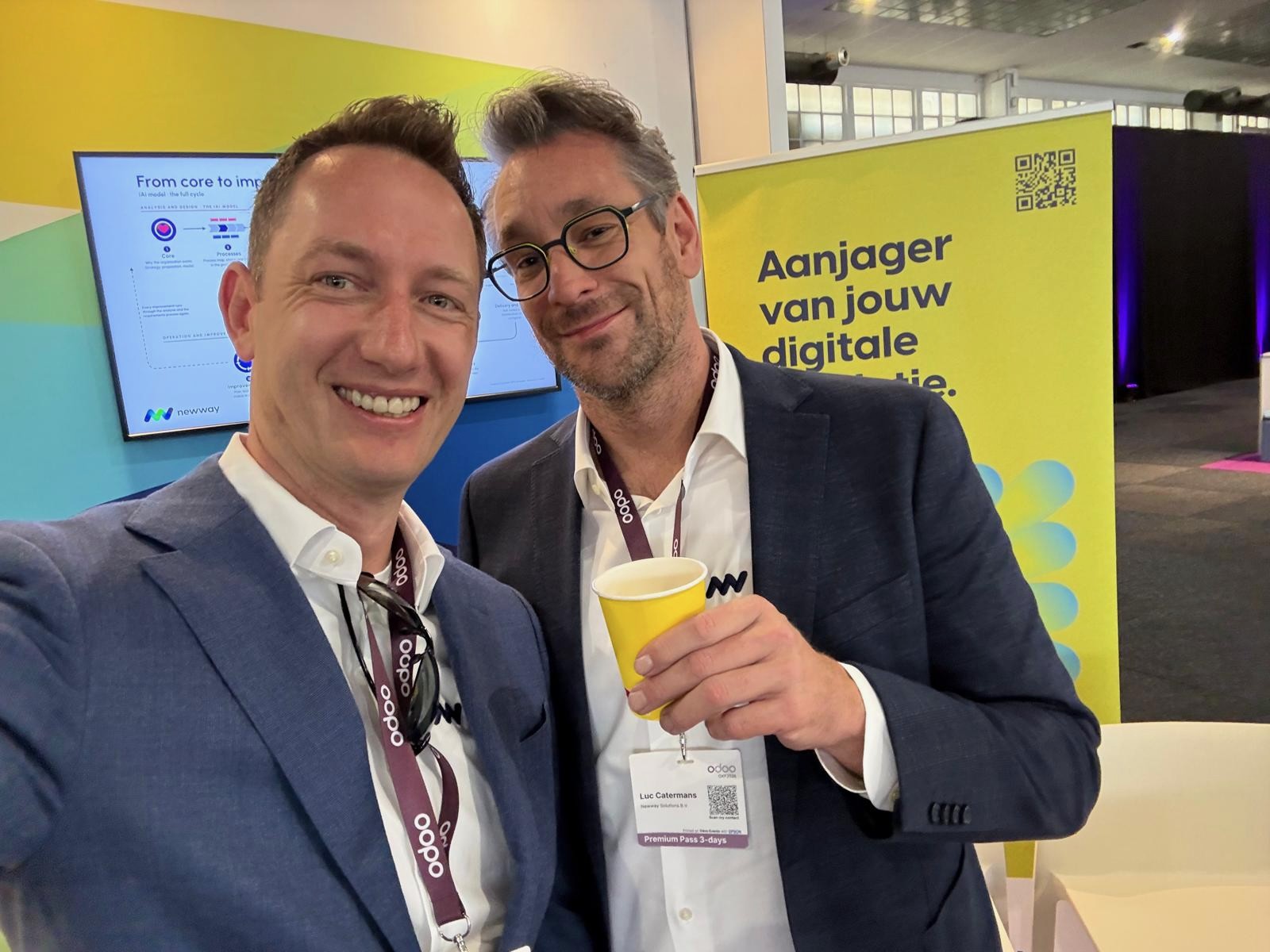 Even bijkomen tussen de gesprekken door.
